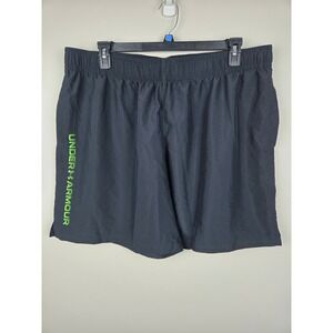 Under Armour Mens UA Tech Woven Wordmark Shorts Black Neon Green 2XL 1383356 NEW
